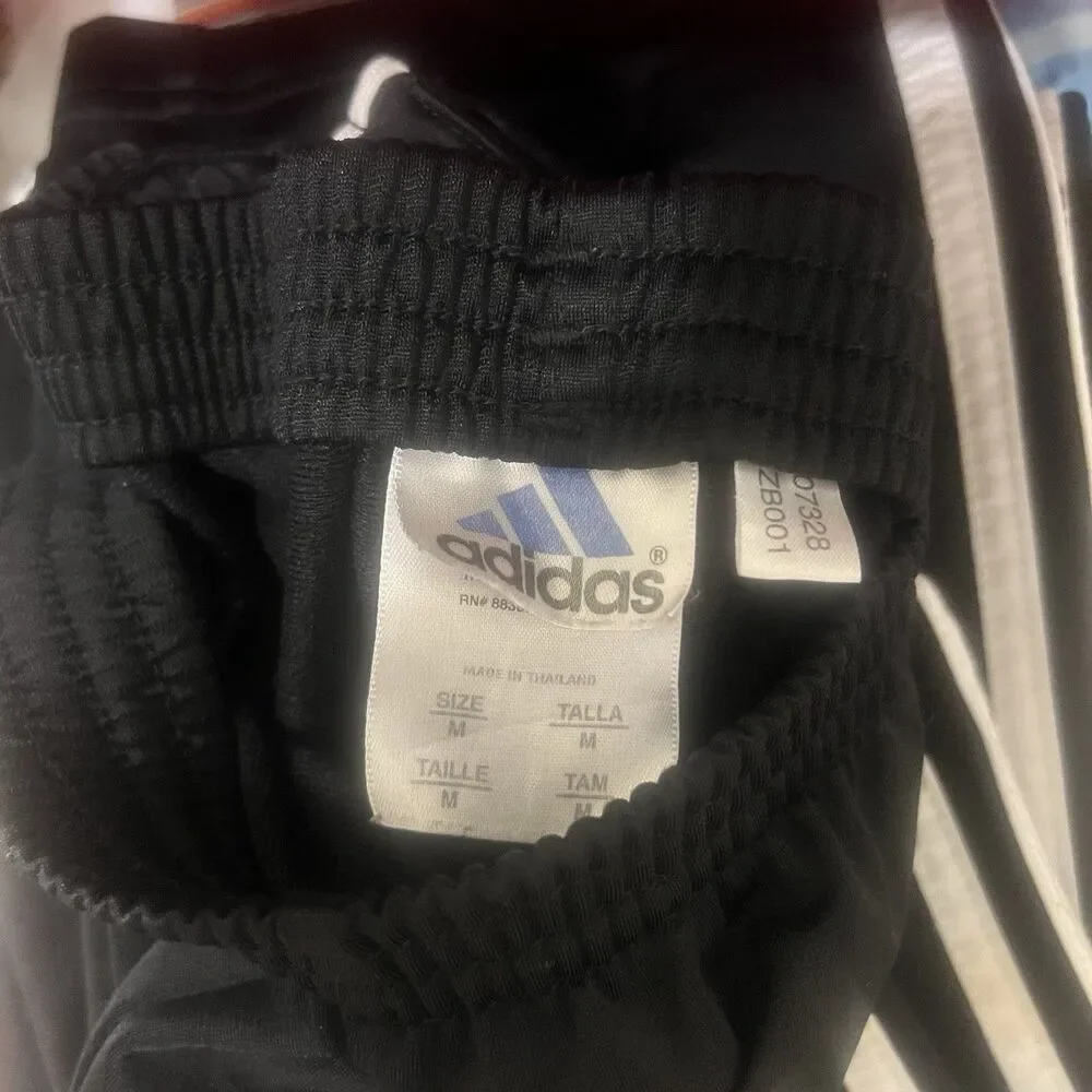 Vintage 2000s Adidas Black White Stripe Track Pants Baggy Y2K Mens M